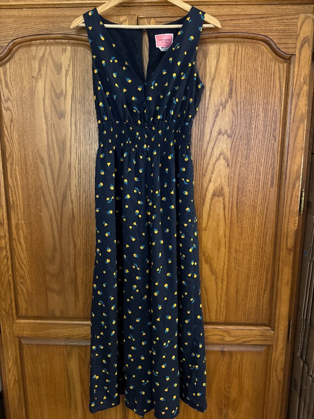 kate spade Navy Blue Lemon Print Sleeveless Jumpsuit